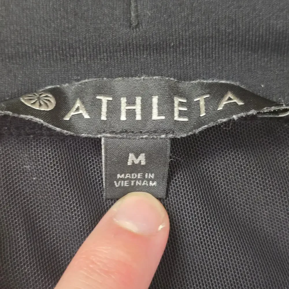 Athleta Athletic Stripe Black White Joggers Pants Size M